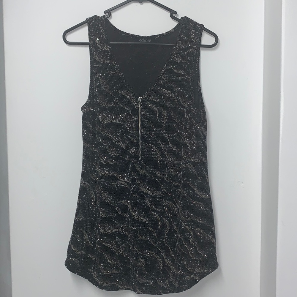 Eclipse Animal Print Sparkle Tank Top